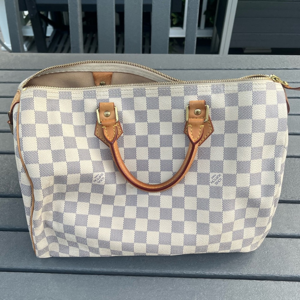 Louis Vuitton Speedy NM 35 Damier Azur; Brass Hardware; Used/Moderate wear - Picture 5 of 16